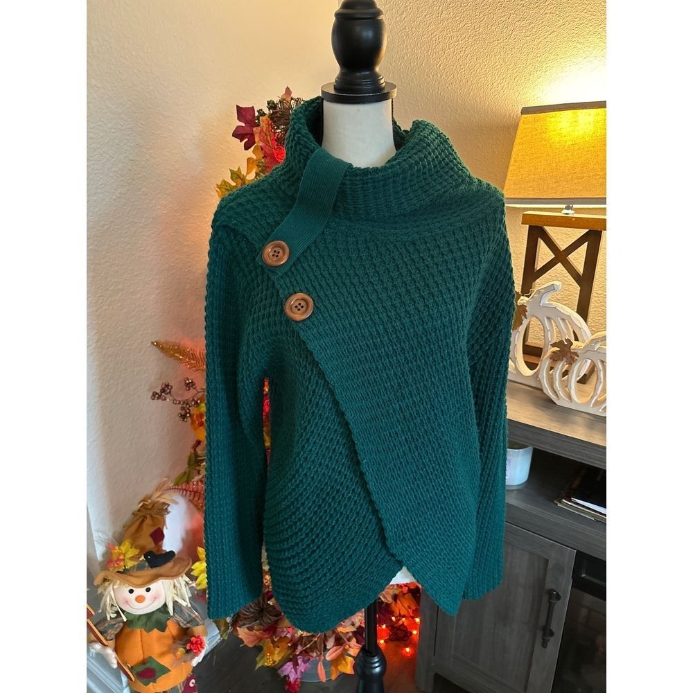 Zenana women's sweater medium green‎
